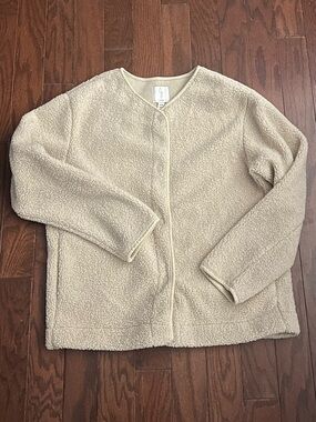 Joie Cream Textured Open-Front Cardigan